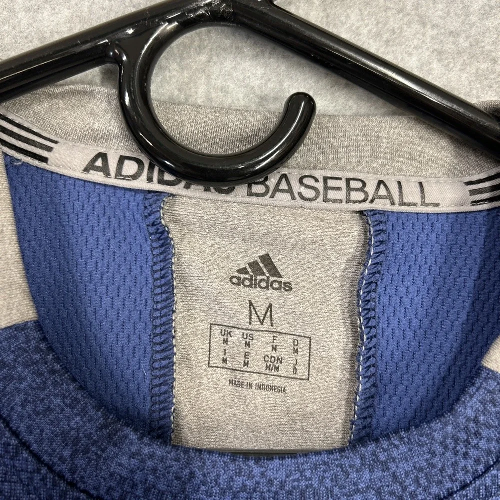 Adidas Sweatshirt Baseball  Blue Pullover Mens M Long Sleeve Athletic w/ Pocket‎